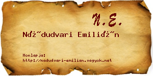 Nádudvari Emilián névjegykártya